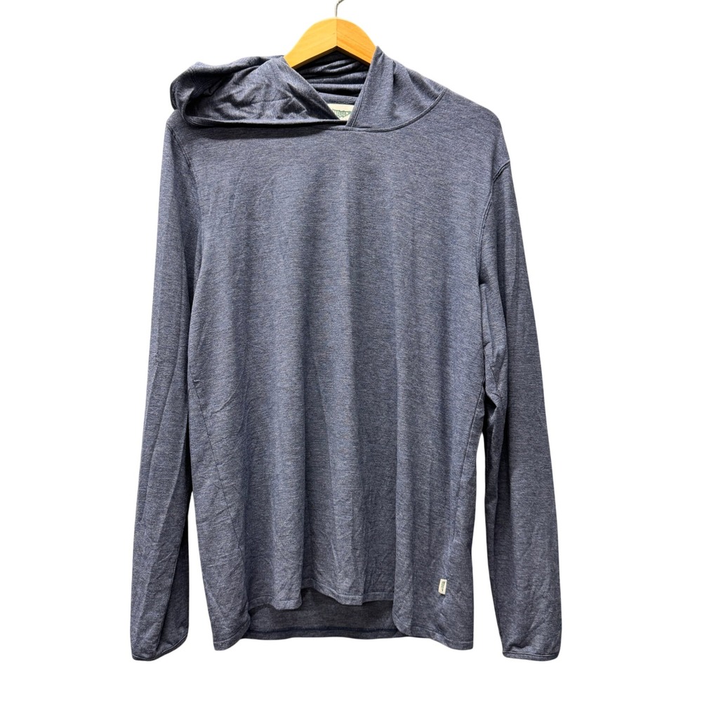 Wellen Hoodie Mens Medium Blue Pullover Lightweight Coastal Huckberry